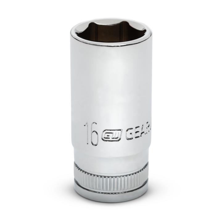 GearWrench Socket Mid Longth 3/8 DR 6PT 16MM - GWR-80398S-06 | GarageAndFab.com