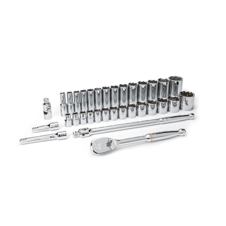 GearWrench Set Socket Std/Deep Sae 1/2Dr - GWR-80715 | GarageAndFab.com