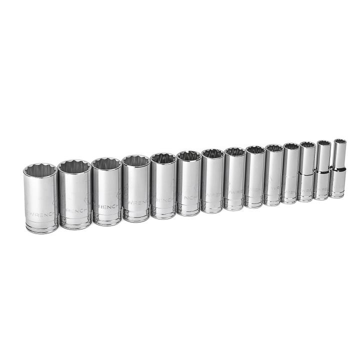 GearWrench Set Socket Deep Sae 1/2DR 12PT 14Pc - GWR-80732 | GarageAndFab.com