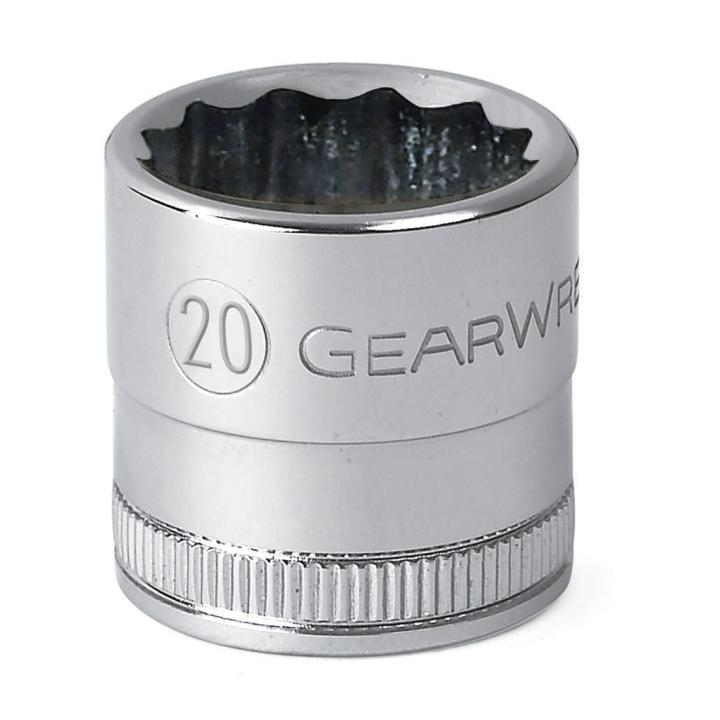 GearWrench Socket Std 1/2DR 12PT 20MM - GWR-80755D | GarageAndFab.com