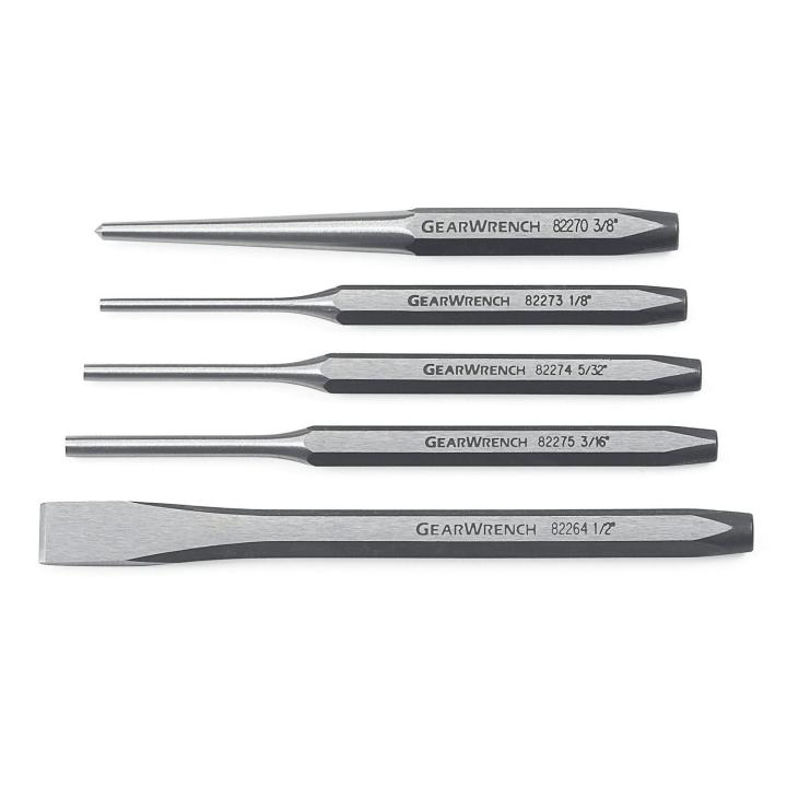 GearWrench Set Pnch & Chsl 5Pc - GWR-82304 | GarageAndFab.com