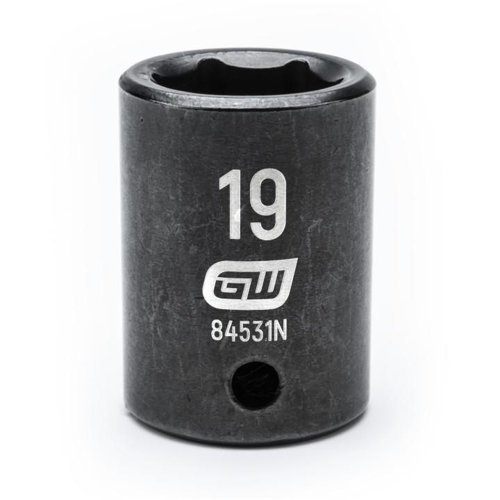 GearWrench 1/2"Drive 19MM Standard Impact Socket - GWR-84531N | GarageAndFab.com