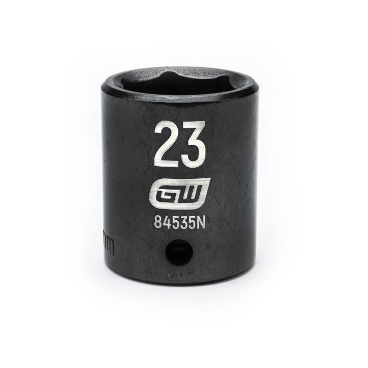 GearWrench 1/2"Drive 23MM Standard Impact Socket - GWR-84535N | GarageAndFab.com