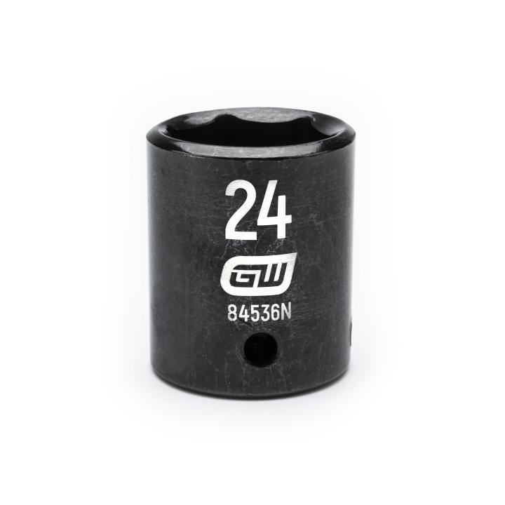 GearWrench 1/2"Drive 24MM Standard Impact Socket - GWR-84536N | GarageAndFab.com
