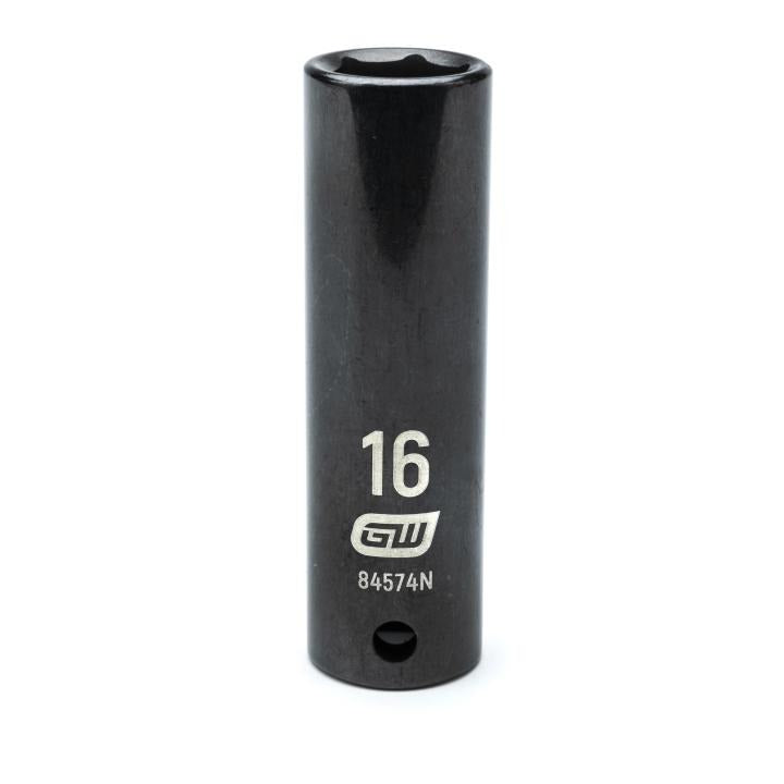 GearWrench 1/2"Drive 16MM Deep Impact Socket - GWR-84574N | GarageAndFab.com