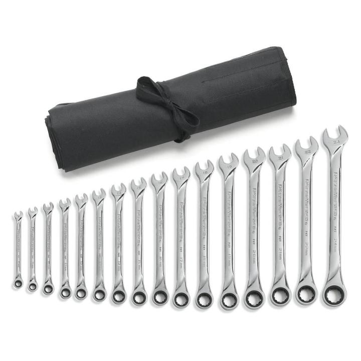 GearWrench Set Wrench Rat Xl Met 16Pc Roll - GWR-85099R | GarageAndFab.com
