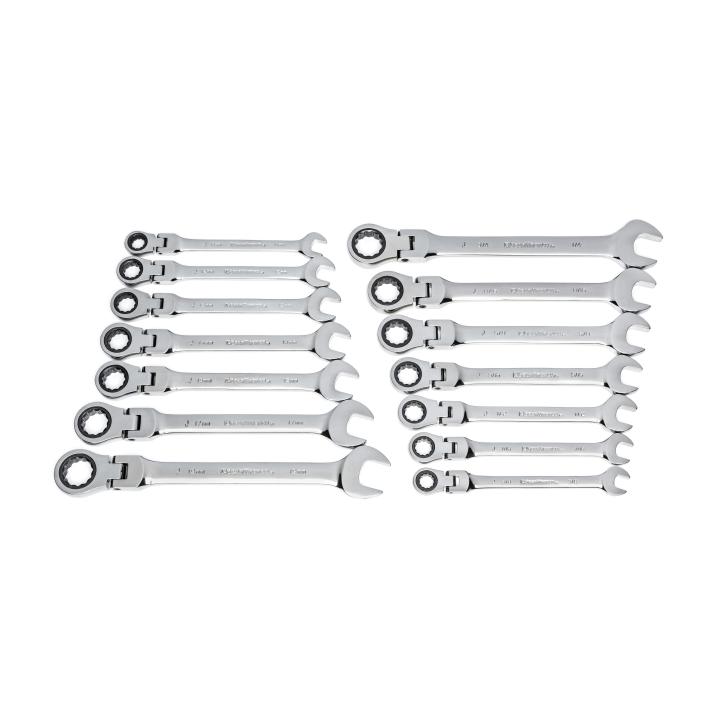 GearWrench Set Flex Wrench Rat Combination Sae/Met 14Pc - GWR-85141 | GarageAndFab.com