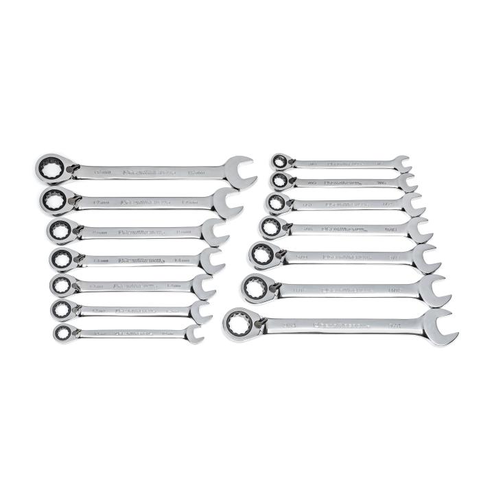 GearWrench Set Rev Wrench Rat Combination Sae/Met 14Pc - GWR-85142 | GarageAndFab.com