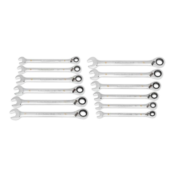 GearWrench Set Wrench Rat Rev Met 12Pc 8 - 19MM - GWR-86627 | GarageAndFab.com