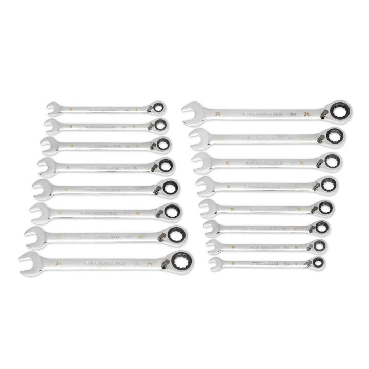 GearWrench Set Wrench Rat Combination Rev Met 90T 16Pc 8- 25MM - GWR-86629 | GarageAndFab.com