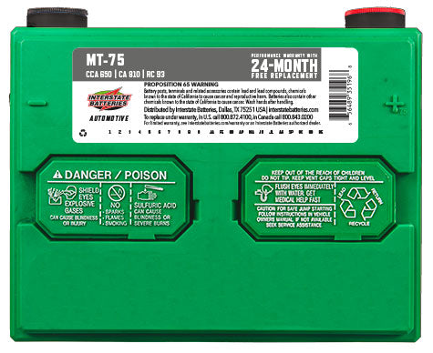 Interstate Battery MT-75 | GarageAndFab.com 