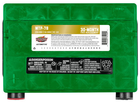 Interstate Battery MTP-78 | GarageAndFab.com 
