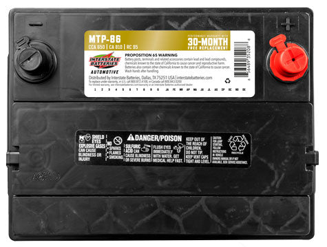 Interstate Battery MTP-86 | GarageAndFab.com 