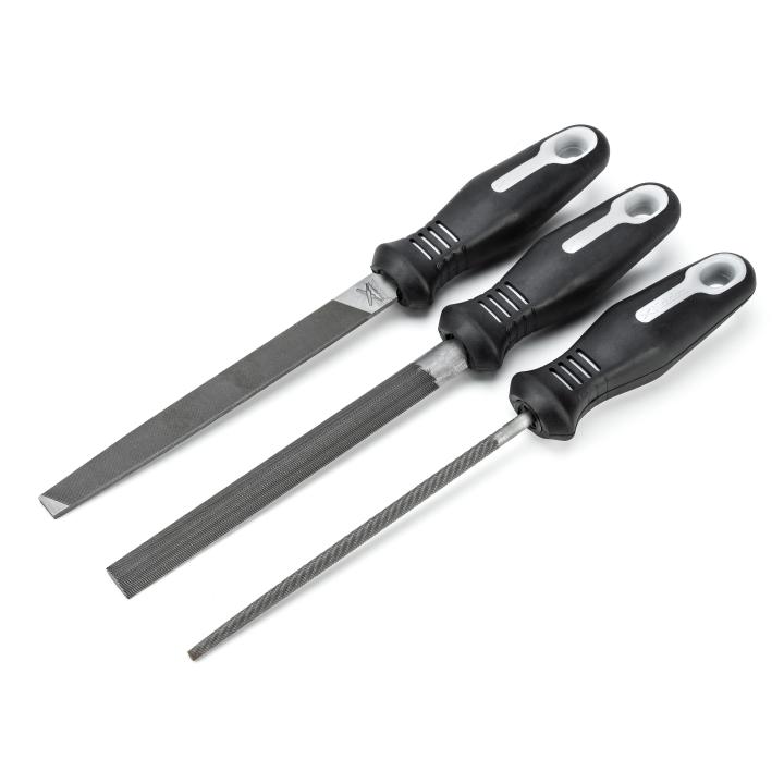 Nicholson (Crescent) File Set,3Pc,W/Ergonomic Hndl,Pouched - 220 5Hnnn - NIC-22015HNNN | GarageAndFab.com