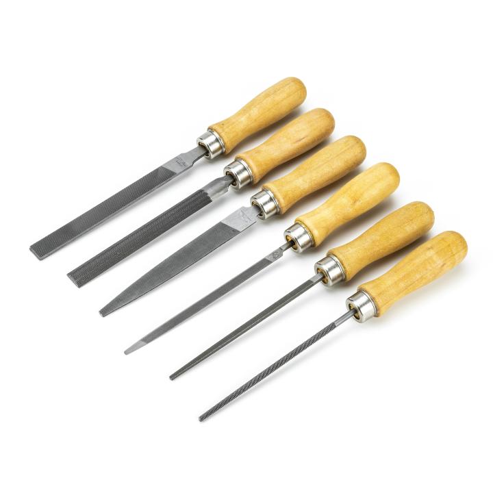 Nicholson (Crescent) File Set,6Pc,4" Assortment,Bast,Pouched - 220 2Nnn - NIC-22062NNN | GarageAndFab.com