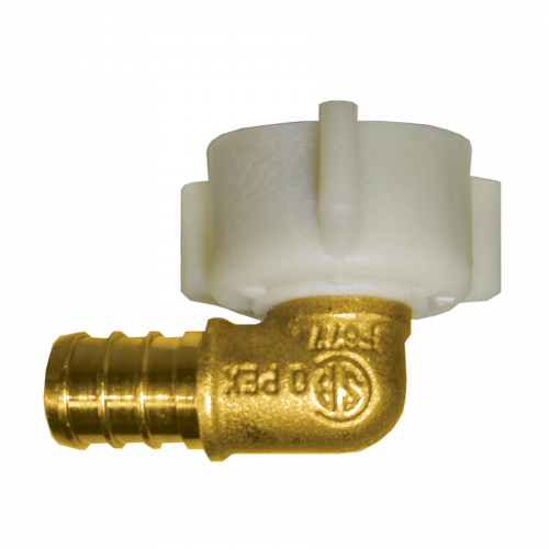 Fairview PexElb1/2x1/2F.Sw.w/PolyNut,;Lead Free Brass Item #: FVF-LF-PEX-139FSPN-10D | GarageAndFab.com