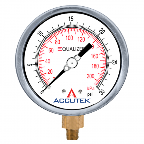 Fairview 0-100PSI Equalizer Gauge;4in Face;1/4MPT Stem Item #: FVF-PG-100ZRSD4 | GarageAndFab.com