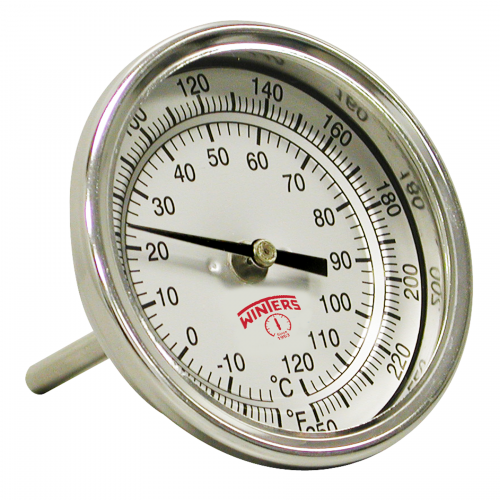 Fairview 50-500F;Bi-Metal Tamperproof Thermometer;1/2NPT;3in dial;2.5in CBM Item #: FVF-TH-500SS25C3-D | GarageAndFab.com