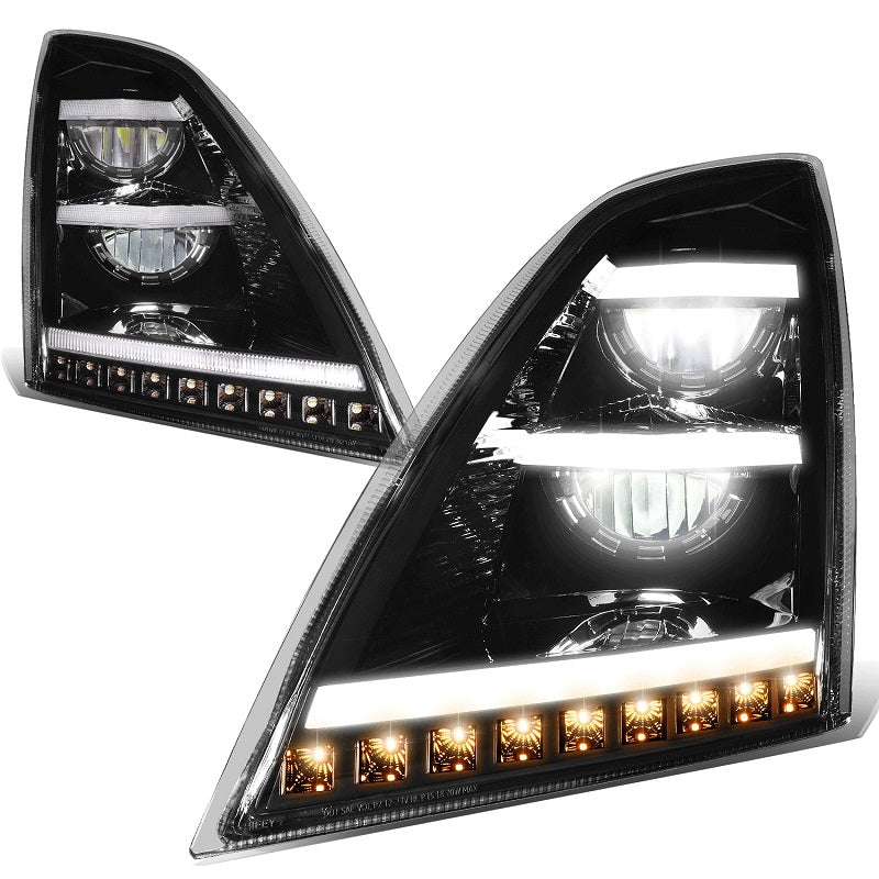 Vivid VL04-D Brilliant Series Volvo VNL VNR Led Headlight Black Driver 2018+ | GarageAndFab.com