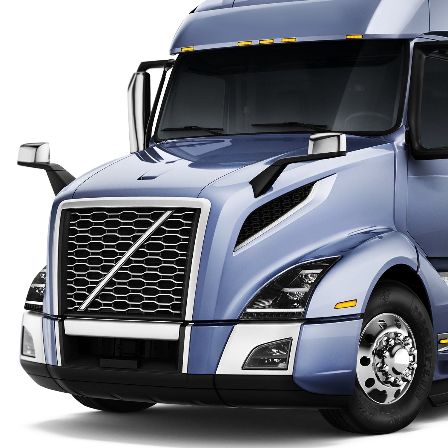 Vivid VL05-P Brilliant Series Volvo VNL VNR Led Fog Light Black Passenger 2018+ | GarageAndFab.com