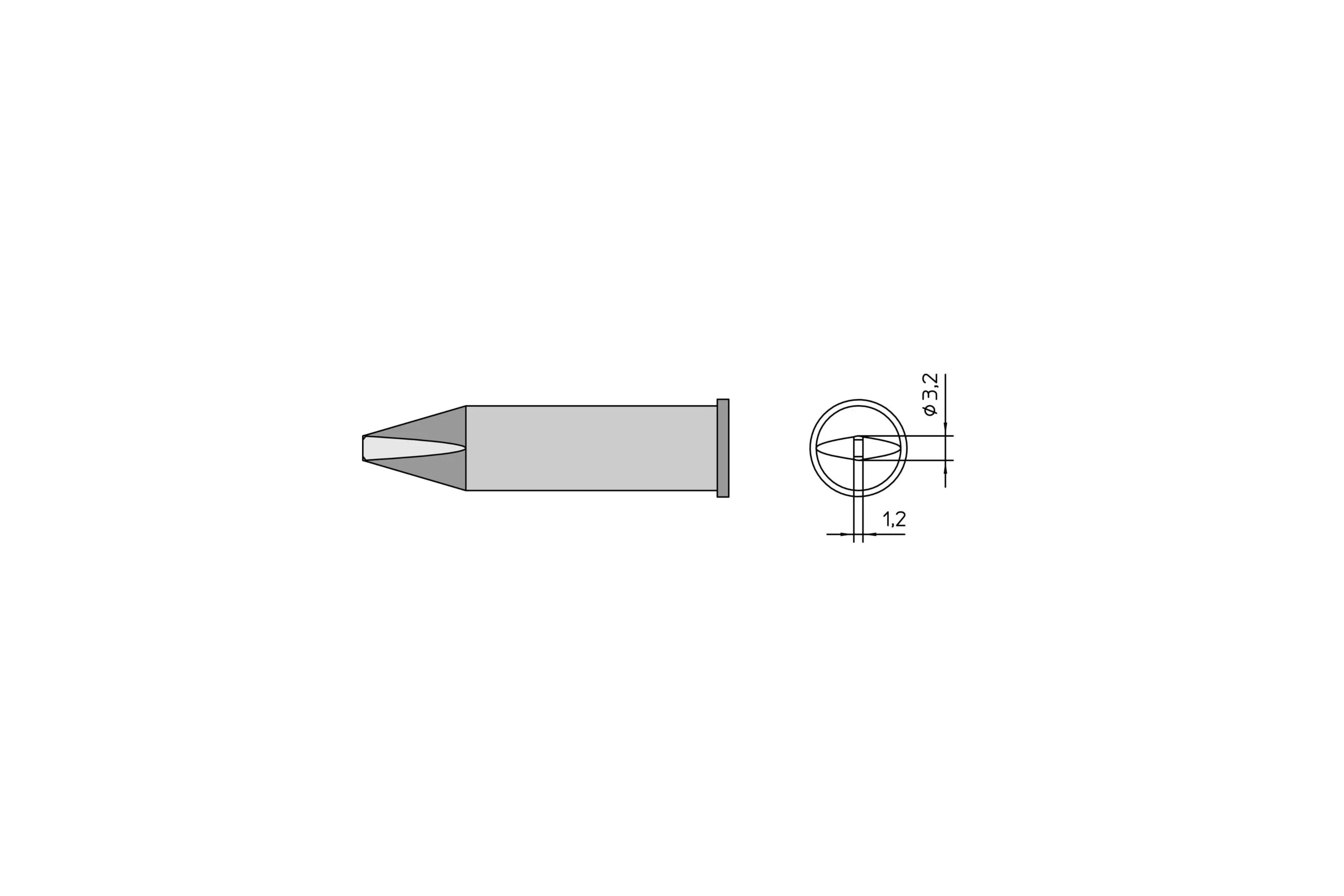 WELLER Xht C Soldering Tip Chisel 3.2X1.2 - T0054480499 - WEL-T0054480499 | GarageAndFab.com
