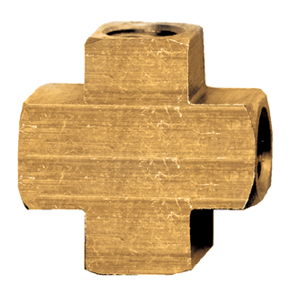 Fairview Brass Cross;3/8 FPT;Xtruded Item #: FVF-X102-C | GarageAndFab.com