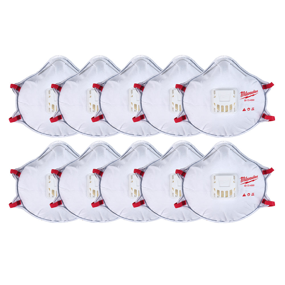 Milwaukee Electric (4) Disp N95 Respirator W/Gsocket 10Pk - MLW-48-73-4004 | GarageAndFab.com