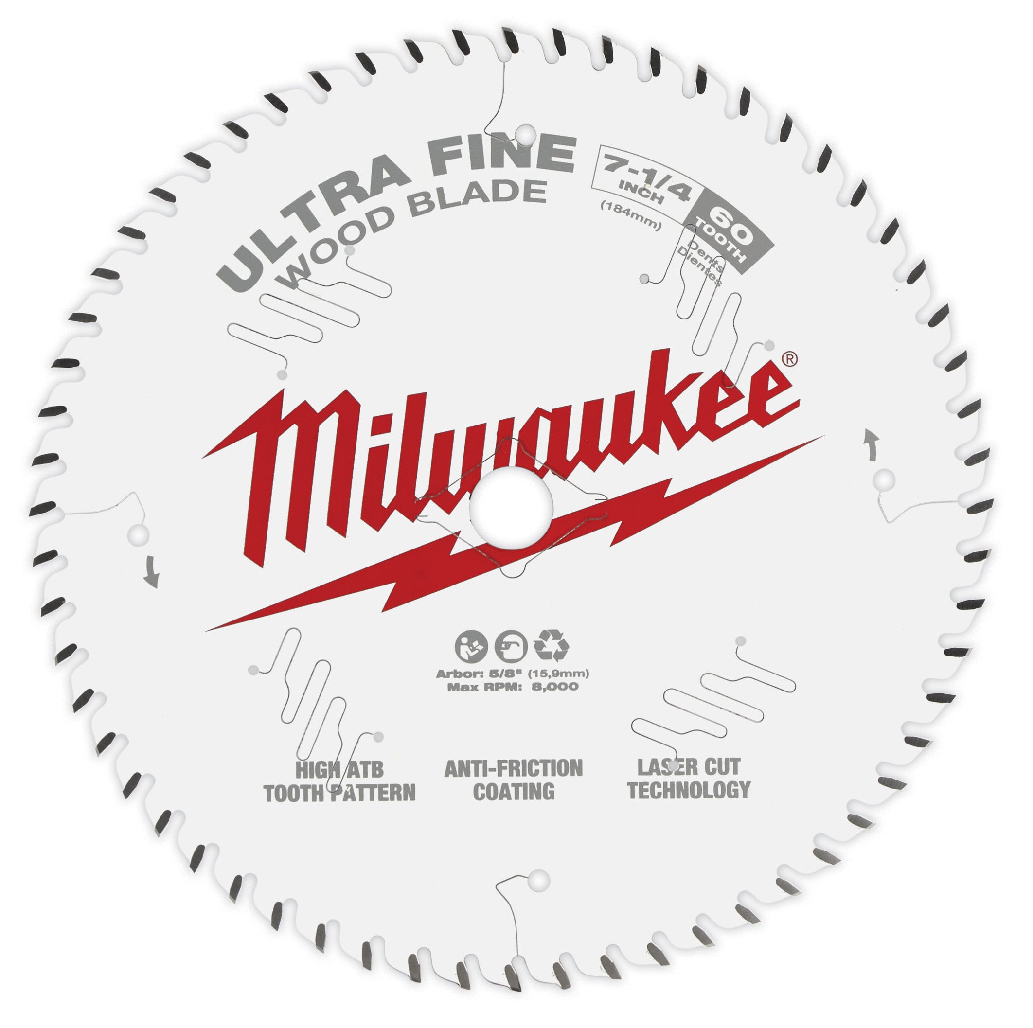 Milwaukee Electric 7-1/4" 60T Ultra Fine Bulk 10 - MLW-48-41-0730 | MFVCanada.com