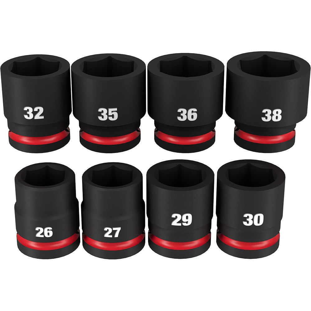 Milwaukee Electric 8-Pc 3/4" Drive, 6 Pt. Metric Standard Impact Socket Set, 26Mm  38Mm - MLW-49-66-7019 | MFVCanada.com