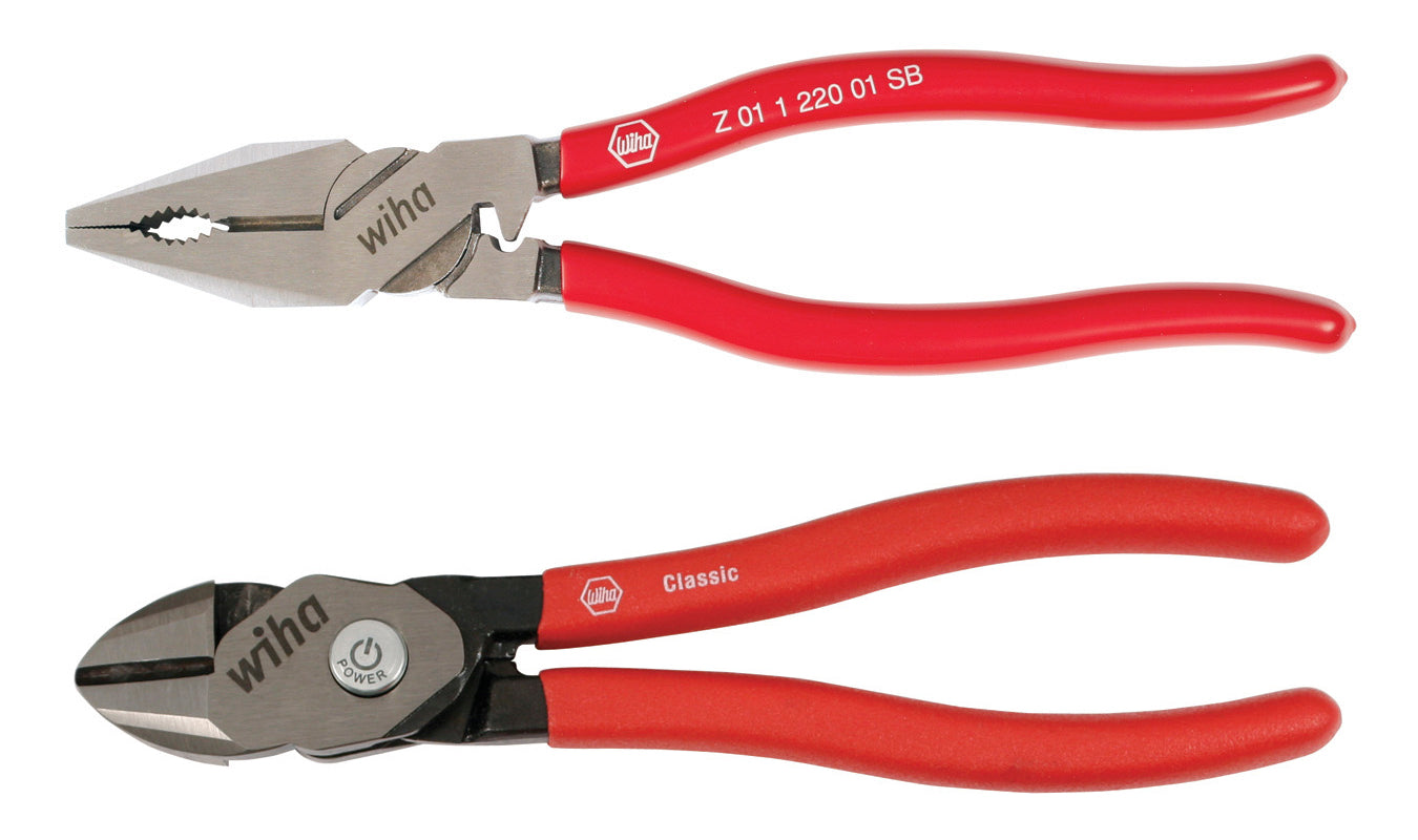 WIHA TOOLS 2 Piece Classic Grip Ne Style Lineman"S And Bicut Supercut Set - WIH-32640 | GarageAndFab.com