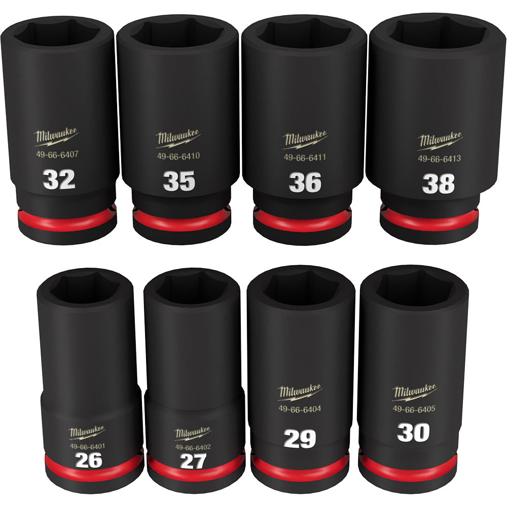 Milwaukee Electric 8-Pc 3/4" Drive, 6 Pt. Metric Deep Impact Socket Set, 26Mm  38Mm - MLW-49-66-7020 | MFVCanada.com