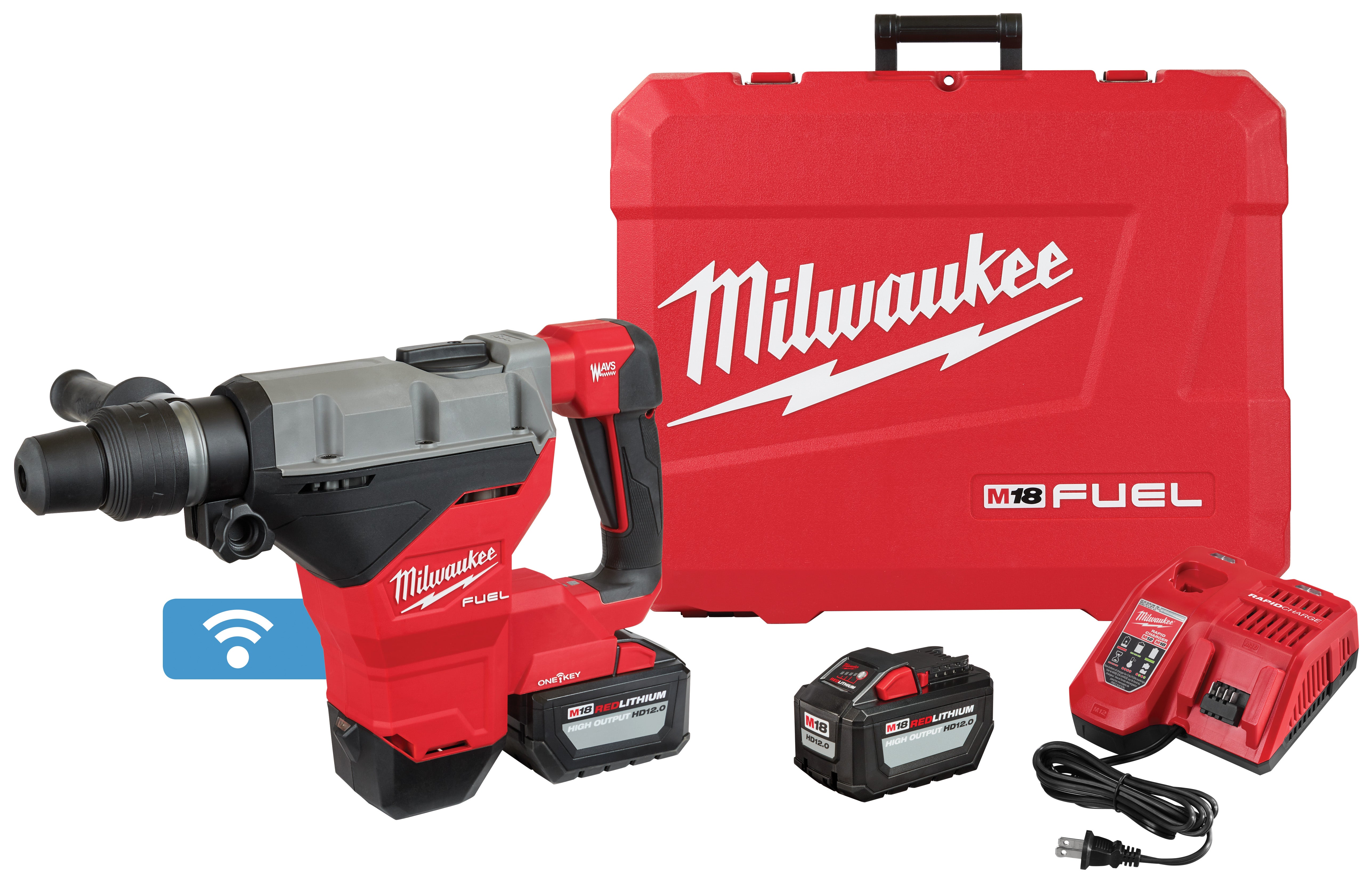 Milwaukee Electric M18 Fuel 1-3/4" Sds Max Rotary Hammer  2 Batt. Kit - MLW-2718-22HD | MFVCanada.com