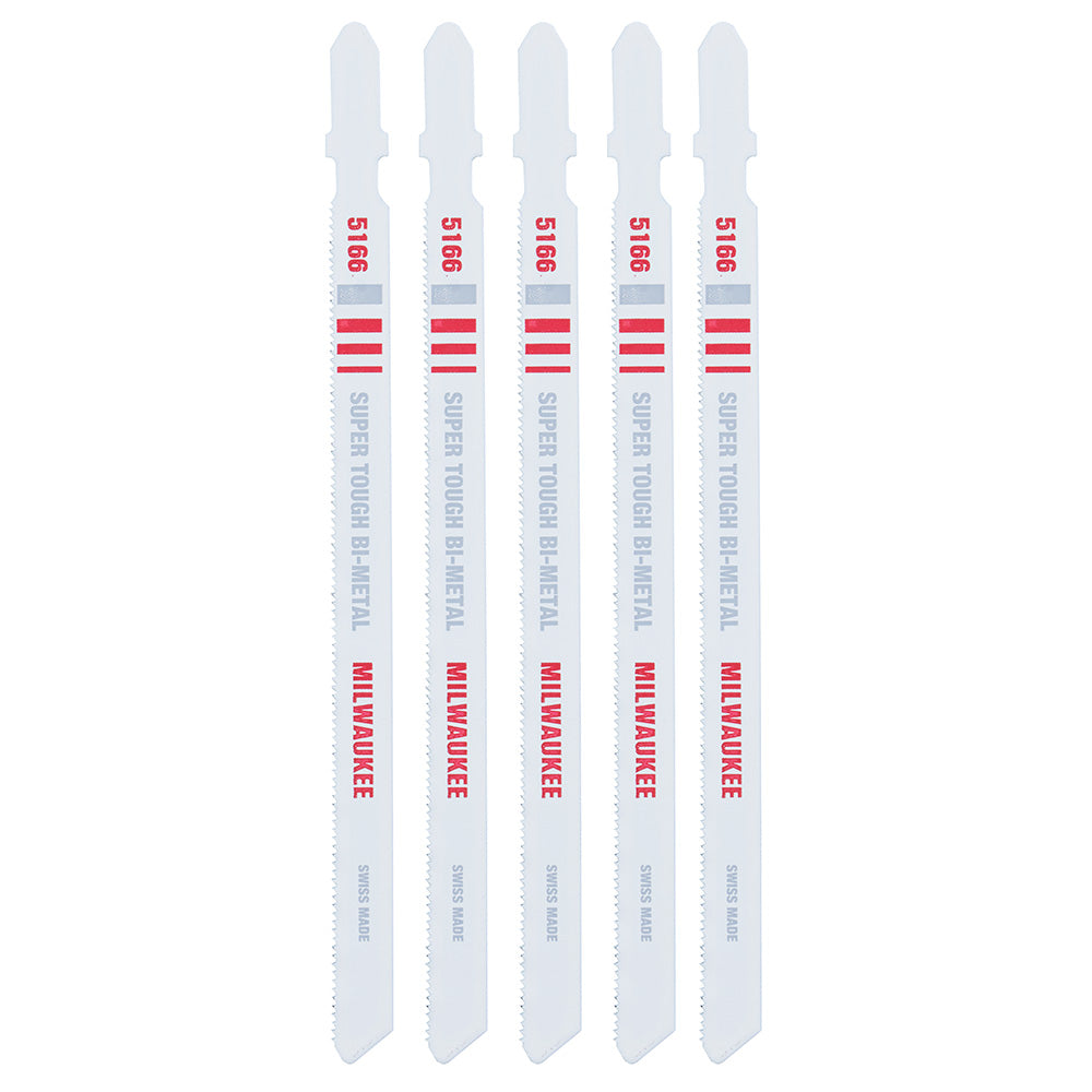 Milwaukee Electric Jig Saw Blade, 5-1/4" X 24 Tpi, Metal Cutting, Bi-Metal, T-Shank, Pack Of 5 - MLW-48-42-5166 | MFVCanada.com