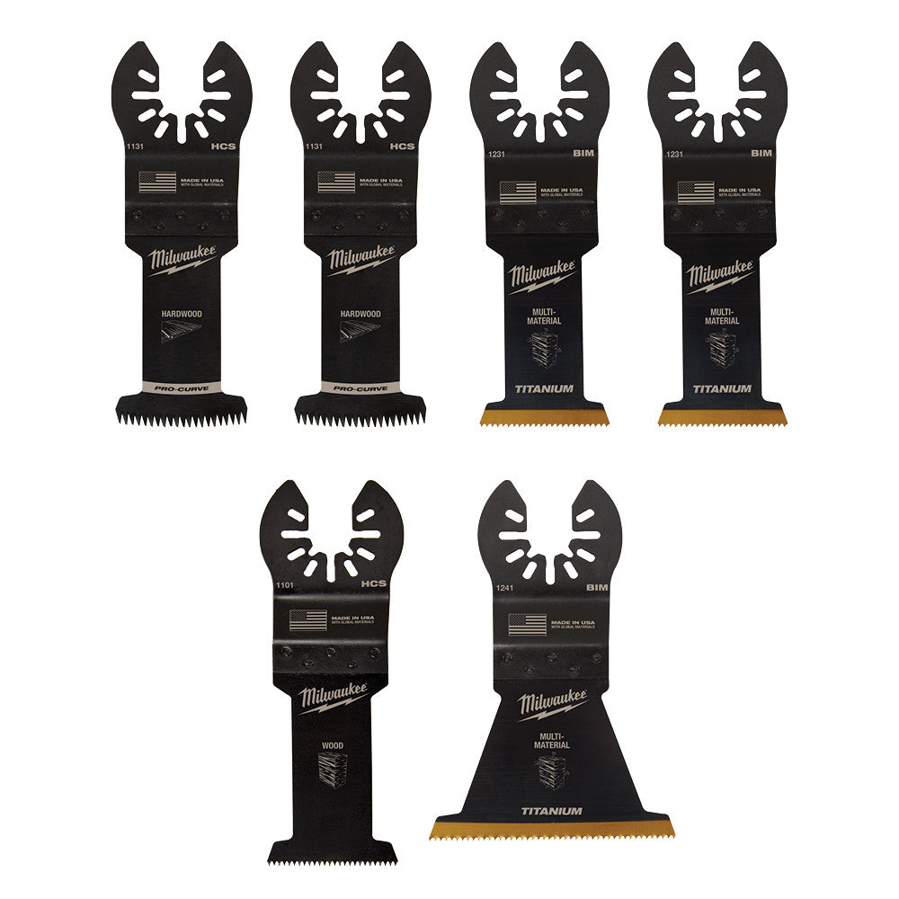 Milwaukee Electric 6Pc Osc Multi Tool Blade Kit - MLW-49-10-9112 | MFVCanada.com