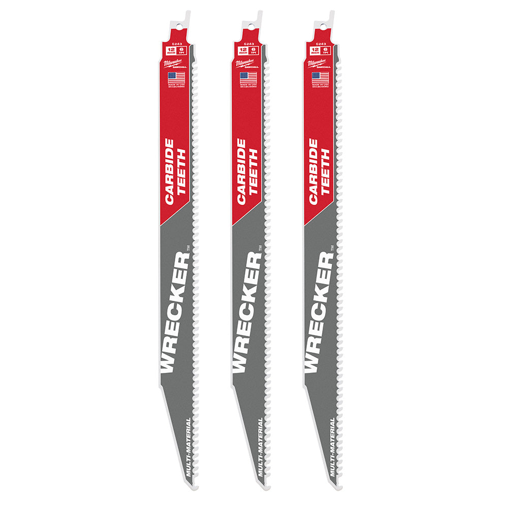 Milwaukee Electric 12"Ct Wrenchecker Sawzall Blade 3Pk - MLW-48-00-5343 | MFVCanada.com