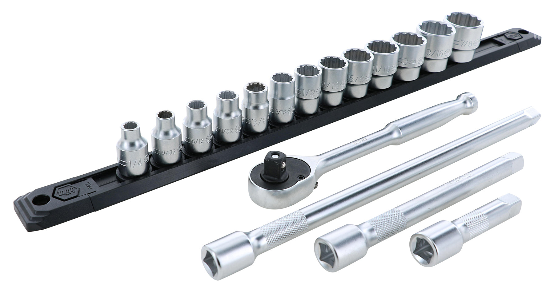 WIHA TOOLS 17 Piece Professional Deep Socket Set -12 Point - 3/8" Drive - Sae - WIH-33790 | GarageAndFab.com