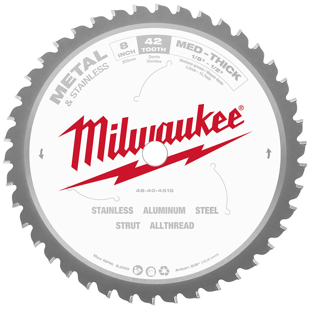 Milwaukee Electric 8" 42T Metal Csb, 5/8" - MLW-48-40-4515 | MFVCanada.com