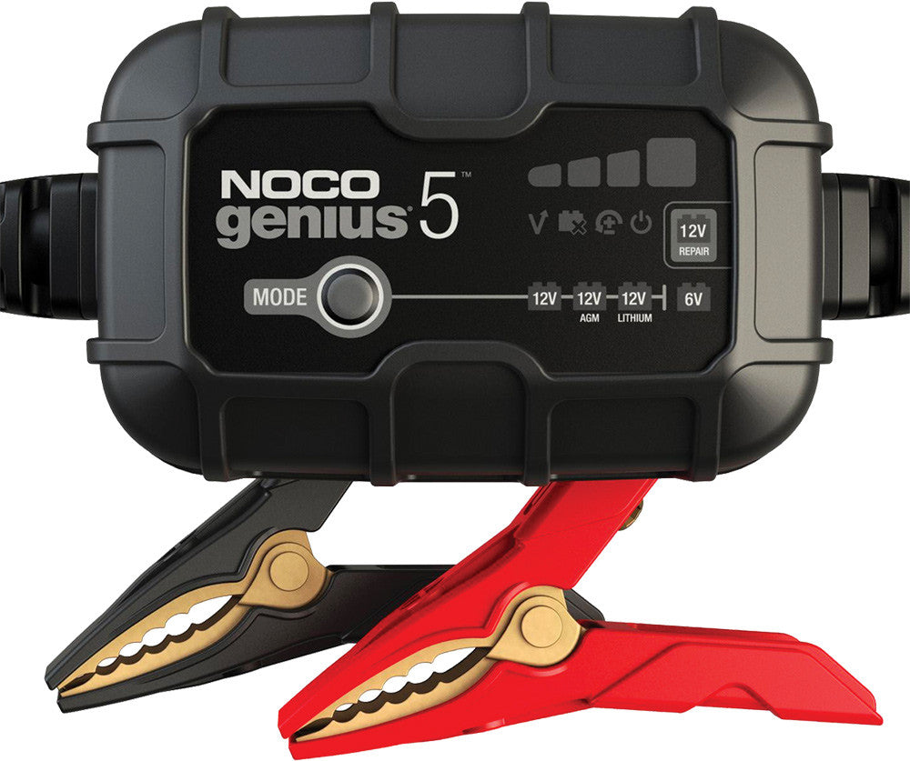 Noco 6V/12V 5 Amp Genius 5 Battery Charger & Maintainer - NOC-GENIUS5 | GarageAndFab.com