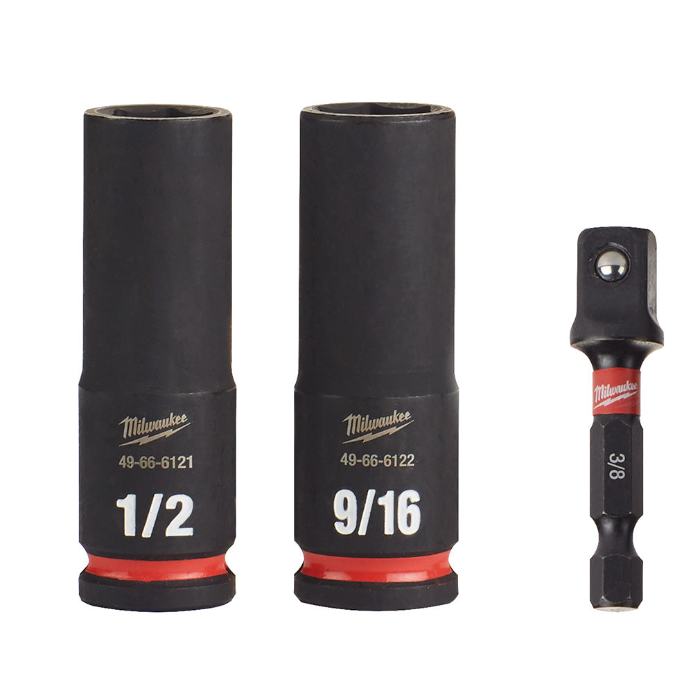 Milwaukee Electric 3/8" Dr 3Pc Sae Deep Socket Set - MLW-49-66-4417 | MFVCanada.com