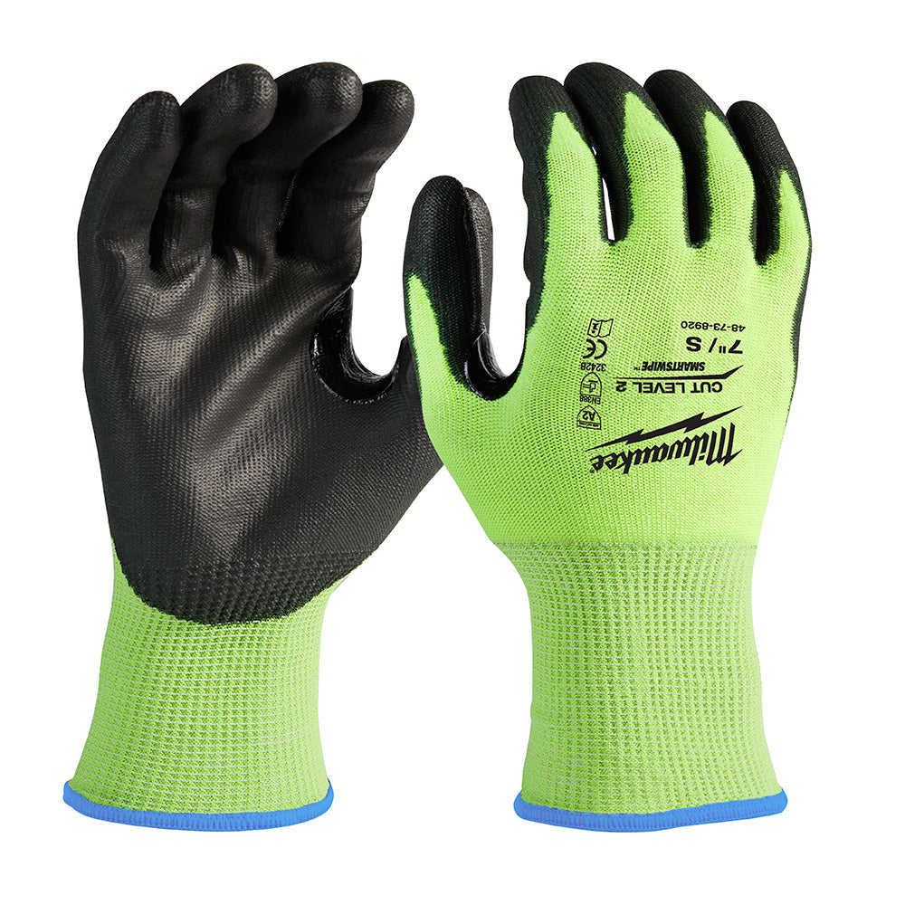 Milwaukee Electric (6) Cut 2 High Vis Gloves - S - MLW-48-73-8920 | MFVCanada.com