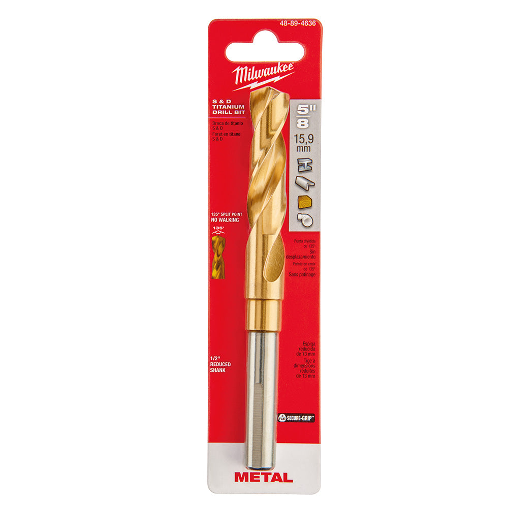 Milwaukee Electric Tin S&D Drill Bit 5/8" - MLW-48-89-4636 | MFVCanada.com