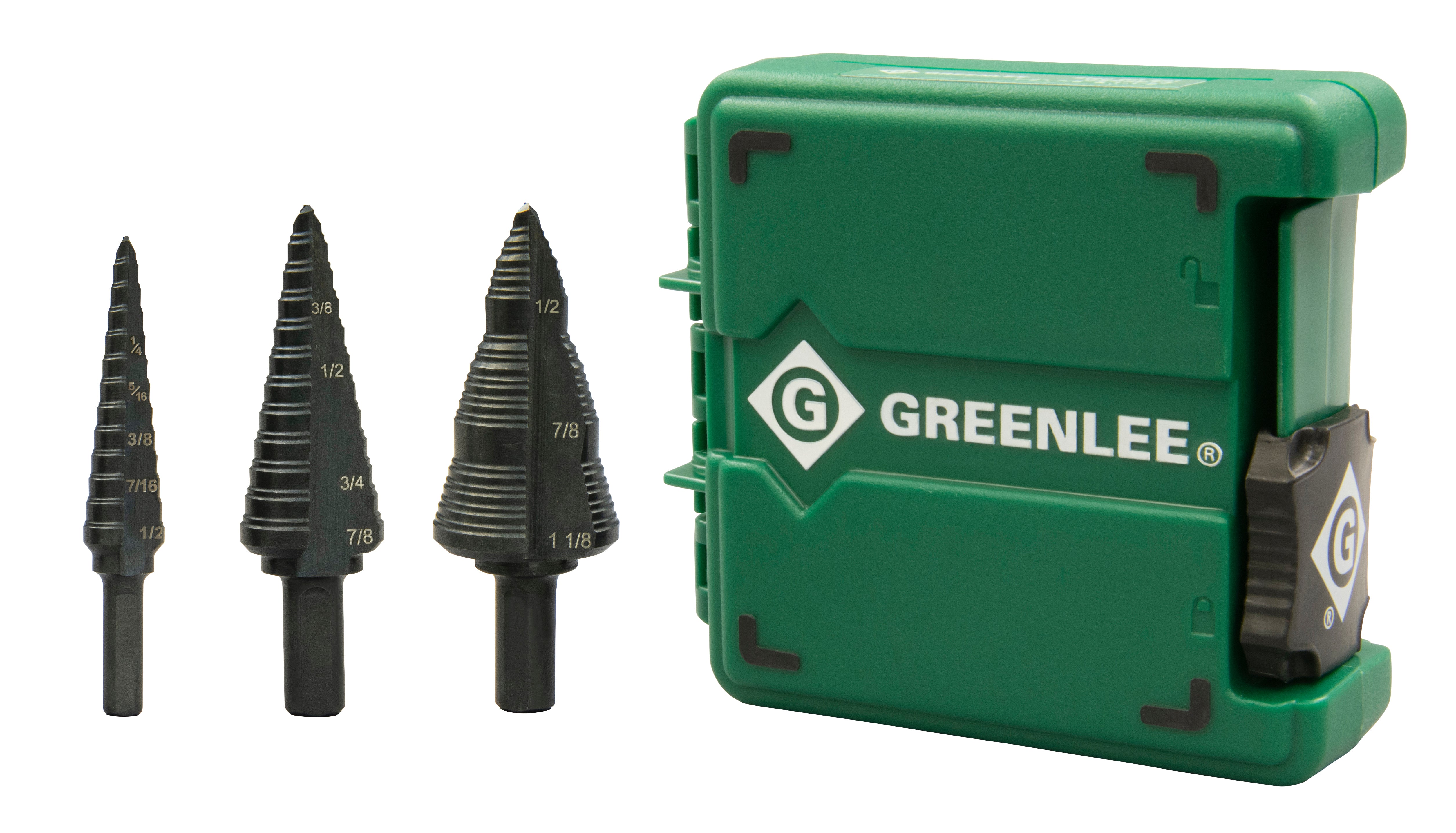 Greenlee Step Bit Set (No.1, 4, 9) - GRE-GSBSET3 | GarageAndFab.com