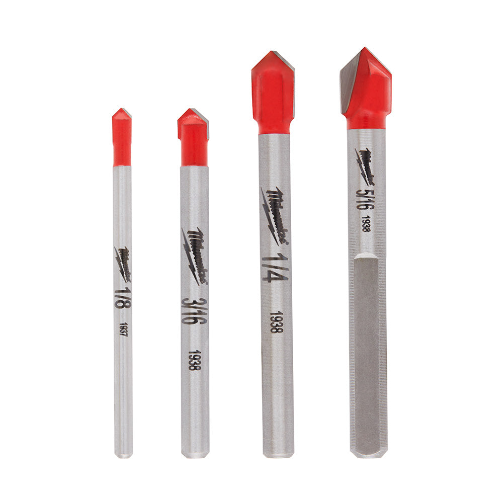 Milwaukee Electric 4Pc Glass And Tile Bit Set - MLW-48-20-8988 | MFVCanada.com