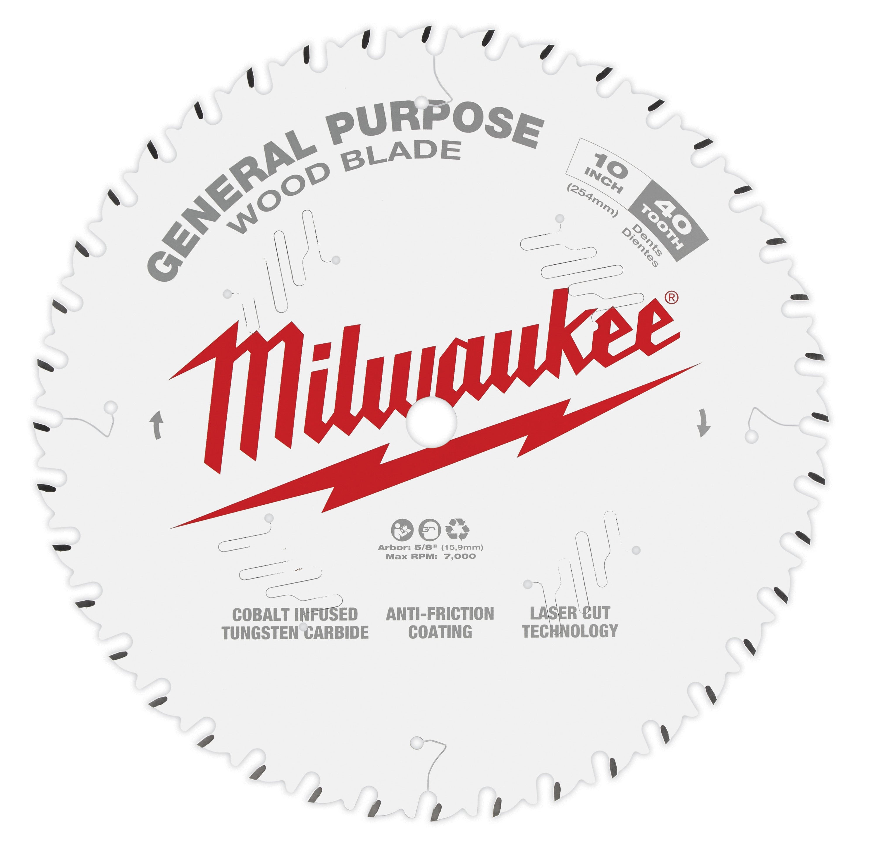 Milwaukee Electric 10" 40T Gen Purp Saw Blade - MLW-48-40-1024 | MFVCanada.com
