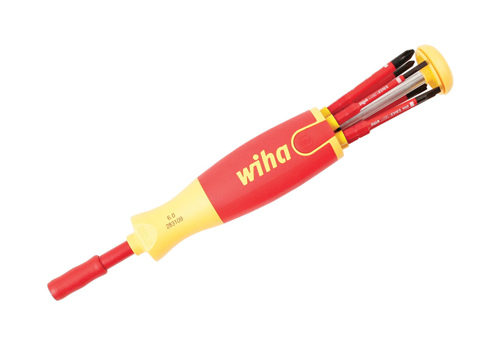 WIHA TOOLS Slimline Insulated 6Inone Multi-Driver - Slotted, Phillips, Square - WIH-28394 | GarageAndFab.com