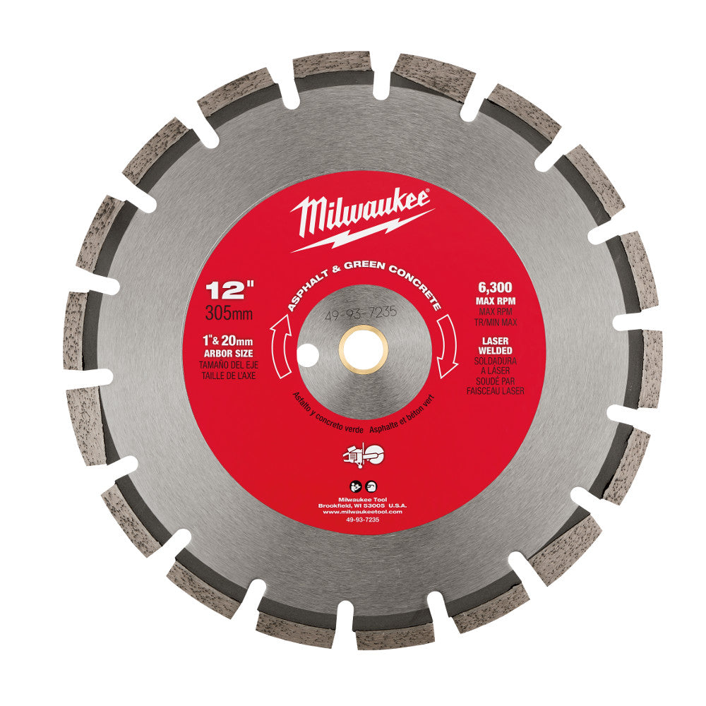 Milwaukee Electric 12"X.125X1/20 m Asphalt/Green - MLW-49-93-7235 | MFVCanada.com