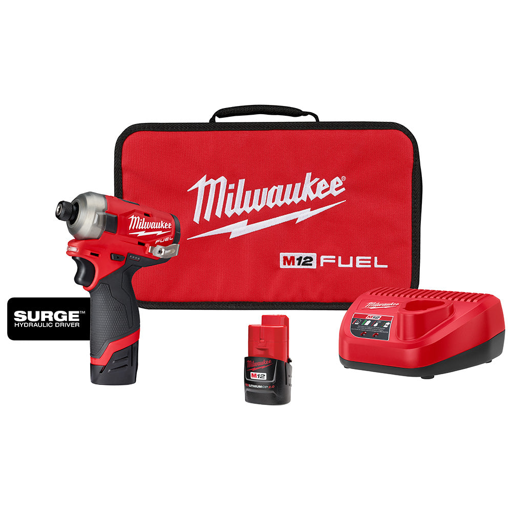 MFV Canada Milwaukee Electric M12 Fuel Surge 1/4" Hex Hydraulic Driver 2 Battery Kit - MLW-2551-22