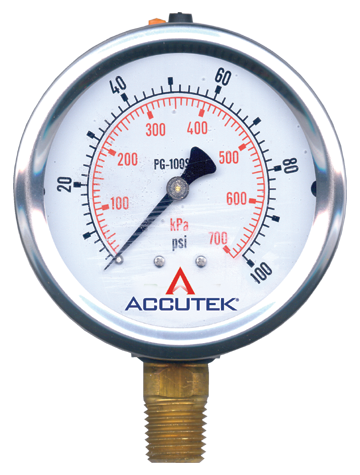 Fairview 0-10000PSI Liquid Gauge;2.5in Face;1/4MPT Stem Item #: FVF-PG-10000SG25 | GarageAndFab.com
