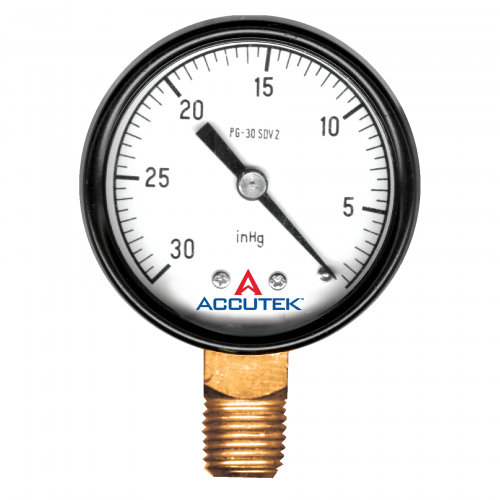 Fairview 30-0Vac Dry Gauge;2.5in Face;1/4MPT Stem Item #: FVF-PG-30SDV2 | GarageAndFab.com