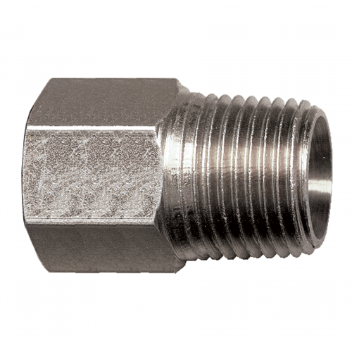 Fairview Steel Adapter;9/16-18 F.ORBx3/8 MPT Item #: FVF-S3622F-6C | GarageAndFab.com
